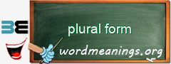 WordMeaning blackboard for plural form